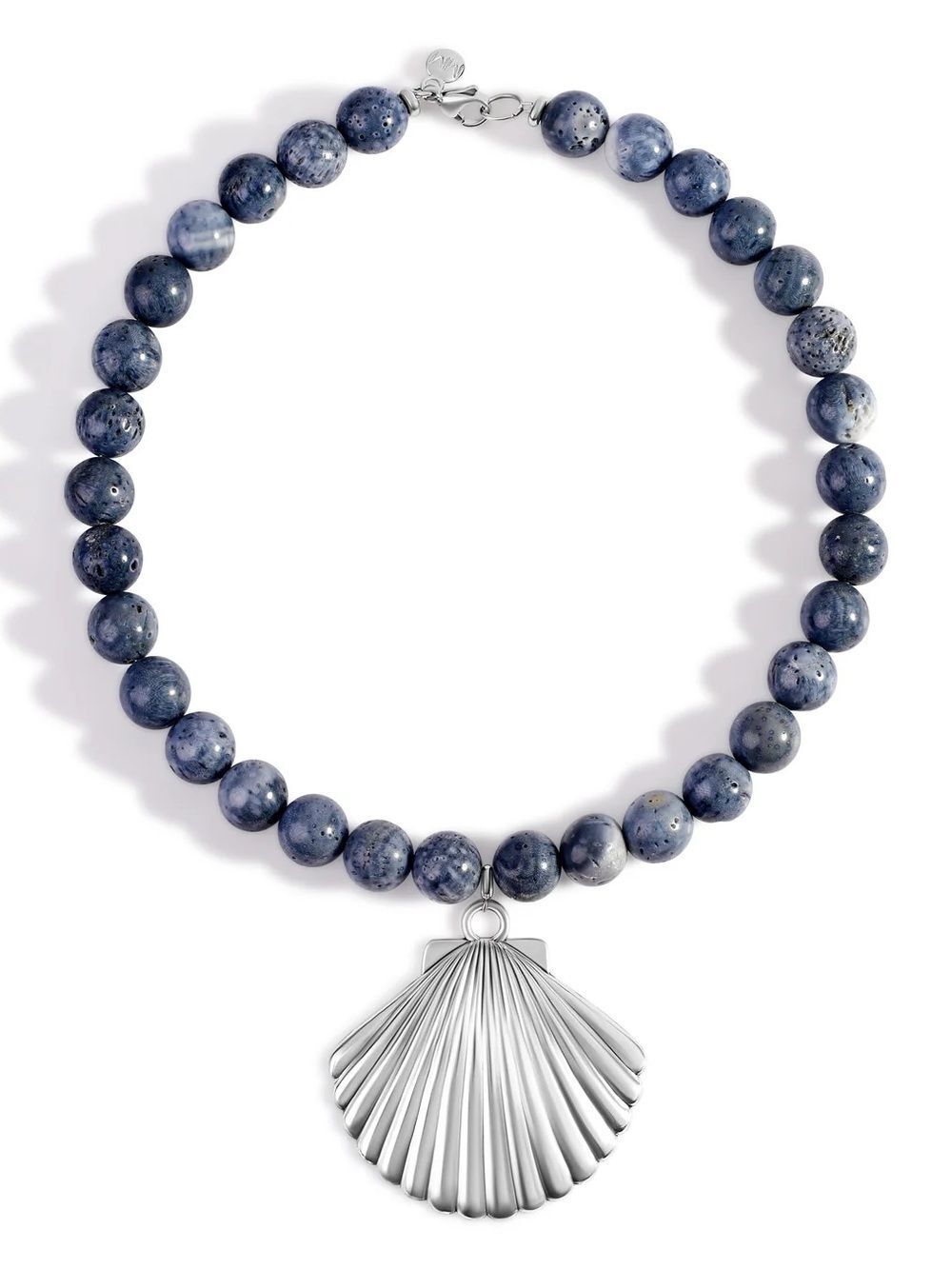 Azure Beaded Shell Necklace - Picture 2 of 3
